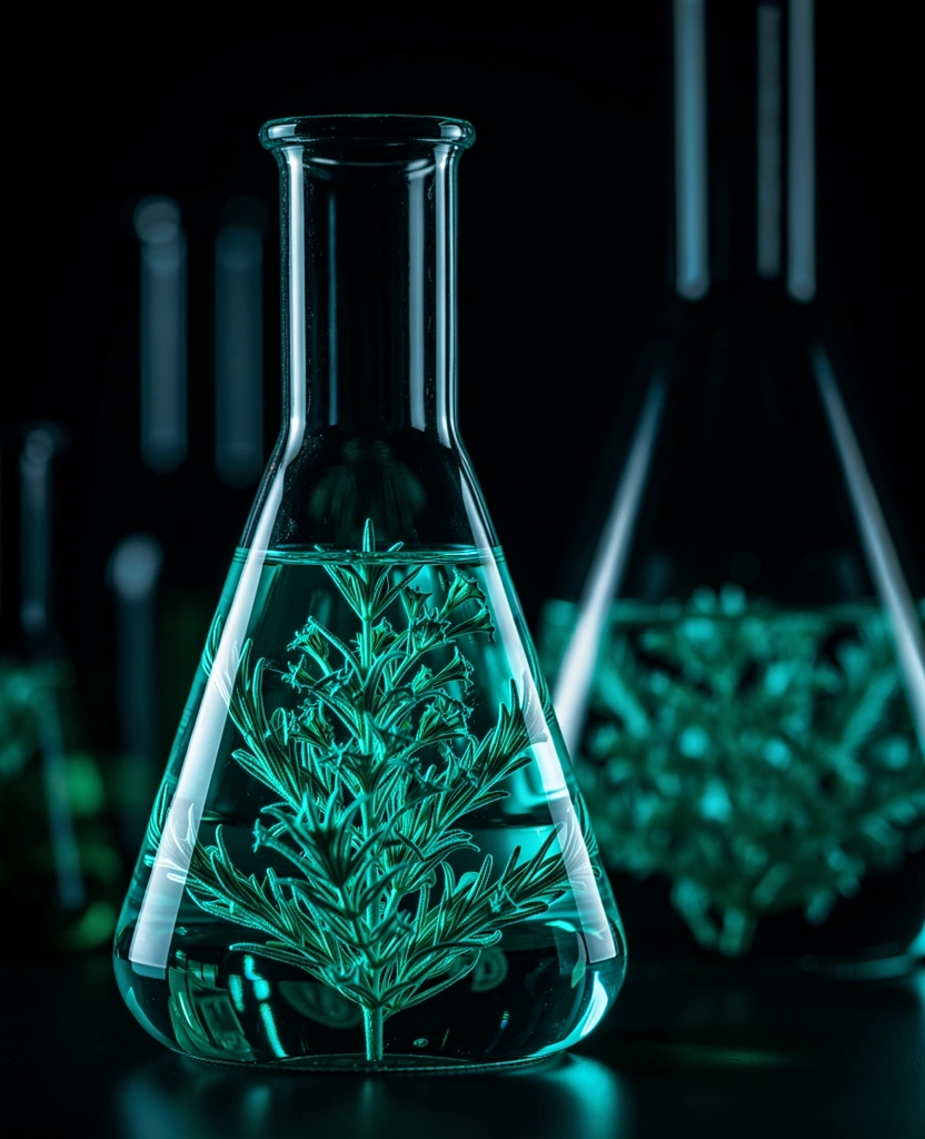 Botanical extracts in laboratory glass